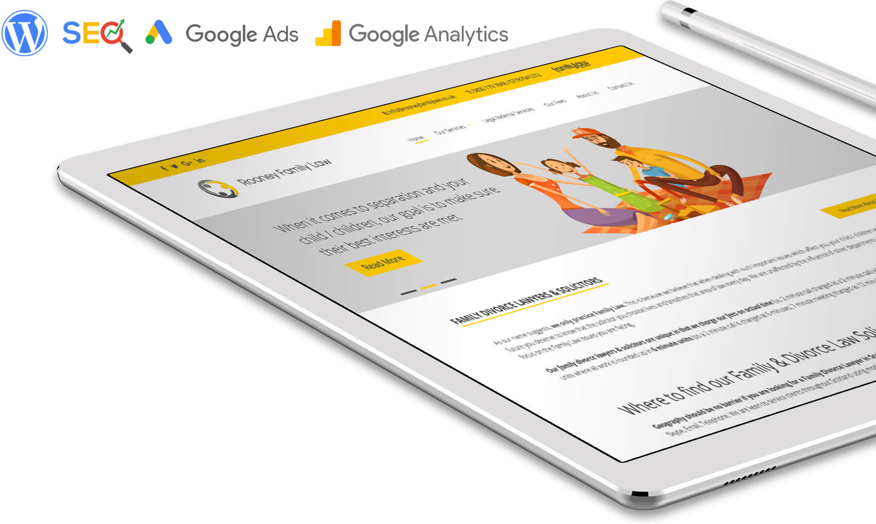 website design for apple ipad tablet