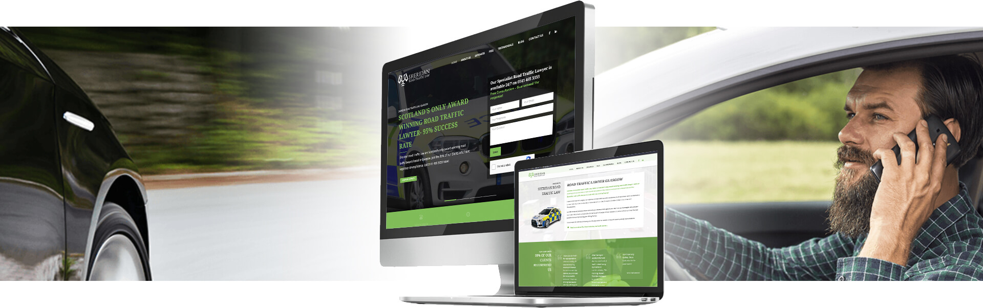 seridan road traffic law website visual